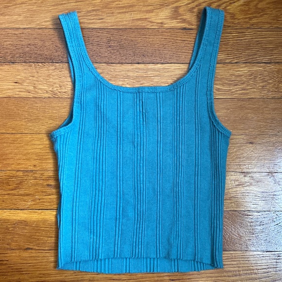 Pacsun Turquoise Crop Top Tank - Picture 2 of 4